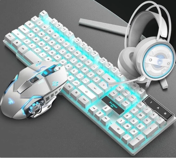 Keyboard Mouse Headset Glare Gaming Set